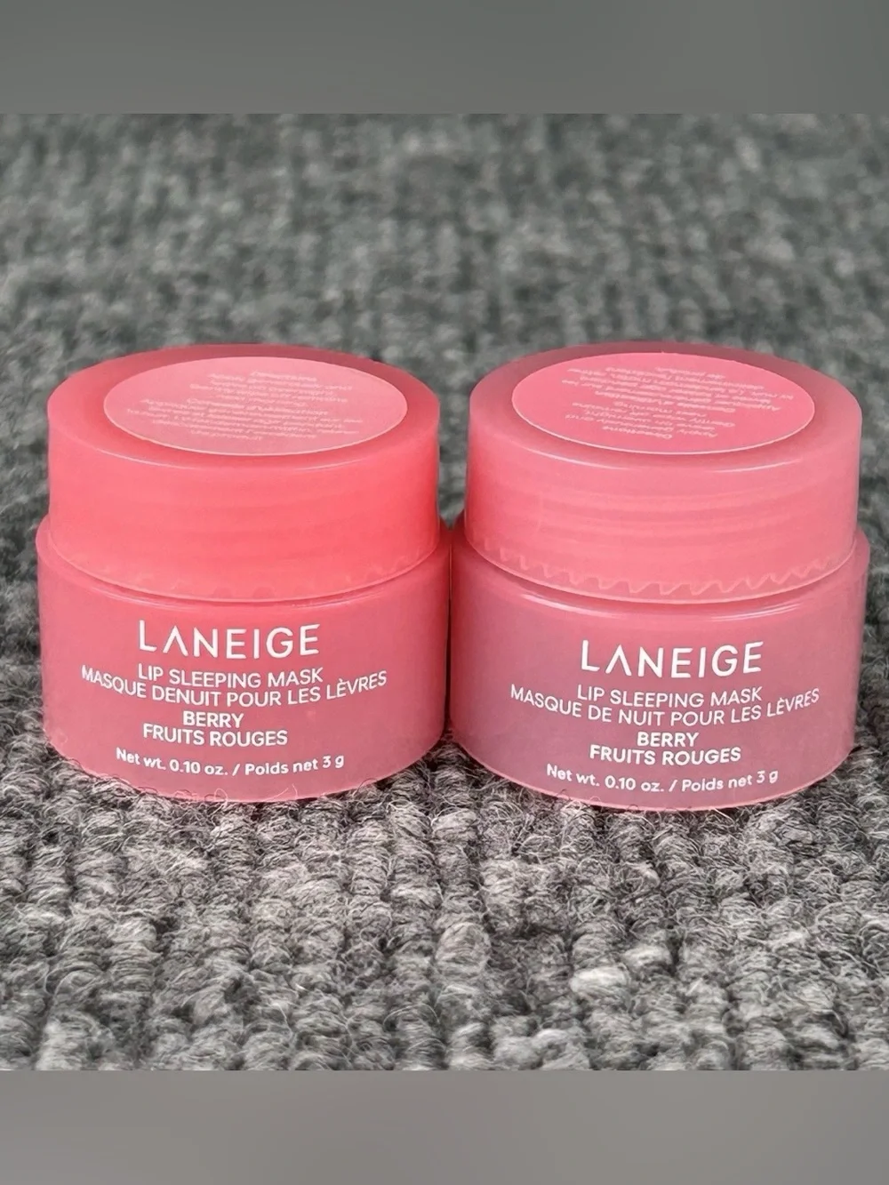 LANEIGE Lip Sleeping Mask Travel Purse mini sz 3g each Lot Of 2 BERRY 🍓